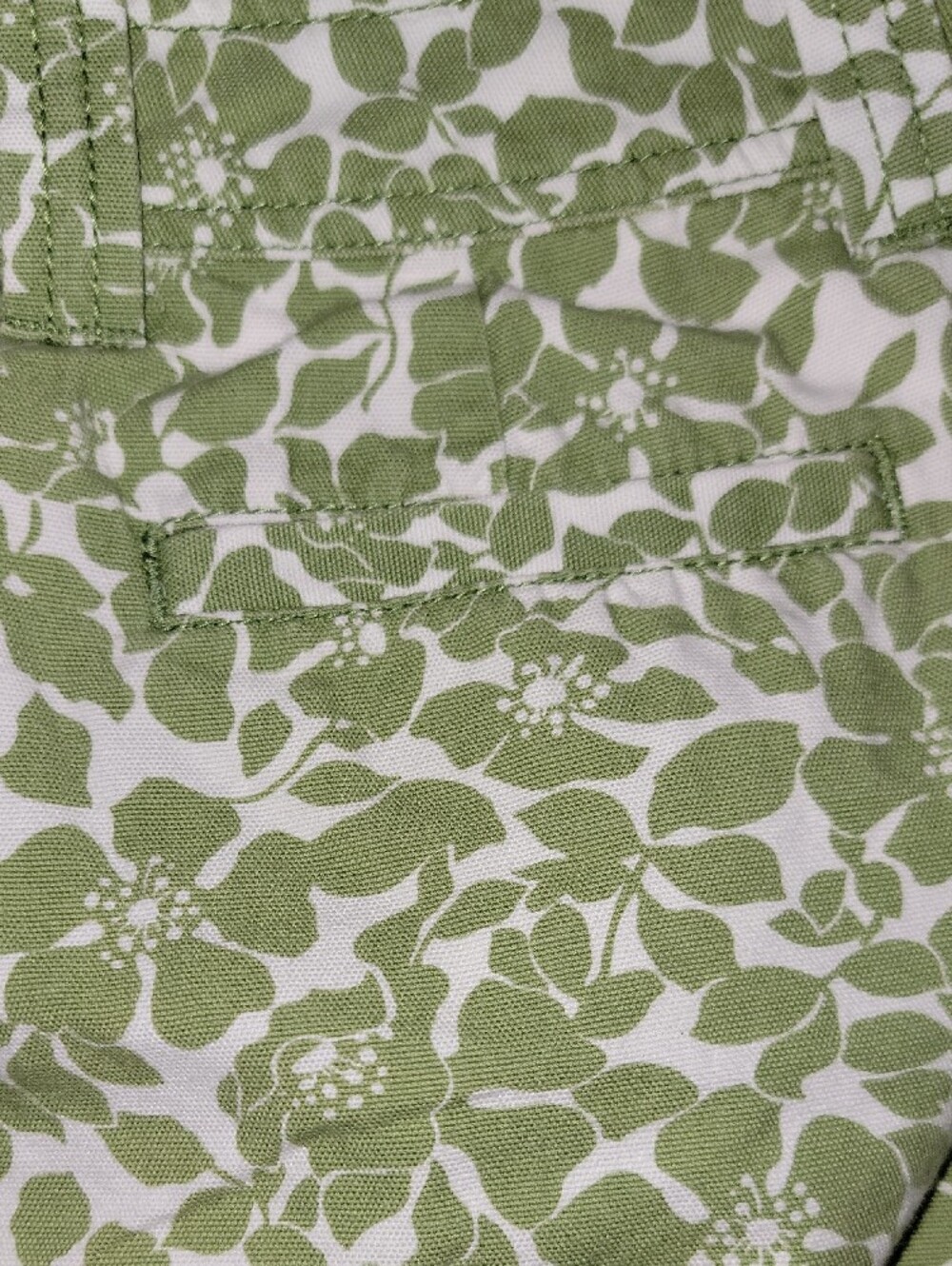 J. Crew Green and White Floral Button-Front Skirt - Picture 5 of 7